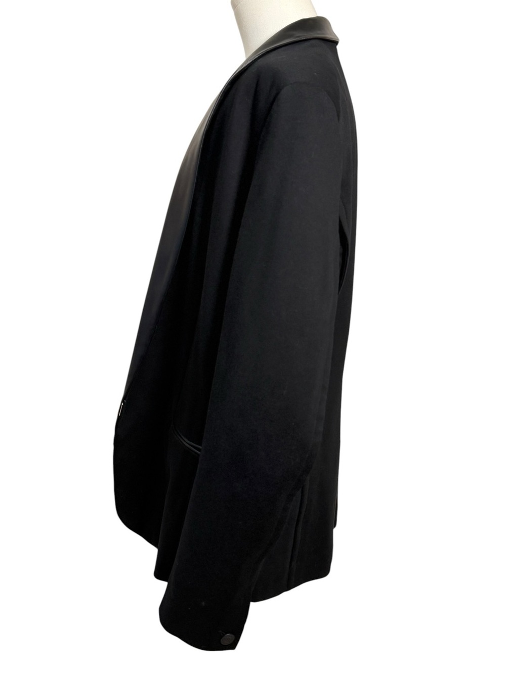 Rag & Bone Lorimer Leather Lapel Tuxedo Blazer Black Size 10 - Picture 3 of 8